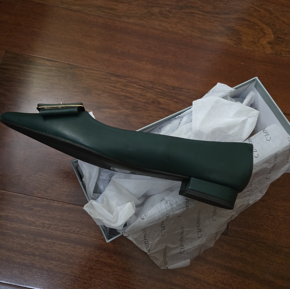 C.paravano Elegant Green Pumps with Buckle - Picture 4 of 8